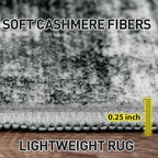 9x12 Area Rugs for Living Room: Washable Abstract Black Badroom Carpet | - Image 7