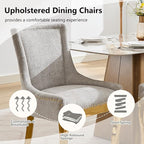 Upholstered Dining Chairs Set of 6, Modern Fabric Side Chairs - Image 4