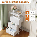 Somdot Nightstand with 3 Drawers, Dresser with Fabric Bins - Image 5