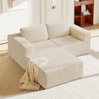 Vesgantti 80" Modular Sectional Sofa, Corduroy Cloud Couch by Vesgantti