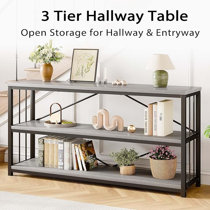 LVB Extra Long 3-Tier Sofa Table, Industrial Console Table - Image 6