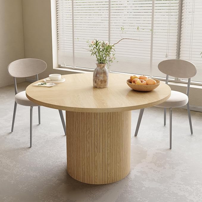 weselon Round Dining Table for 4, Modern Farmhouse Kitchen Table, 47 Inch Small - Image 8