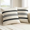 MIULEE Set of 2 Black Boho Decorative Pillow Covers 20x20 Inch | Farmhouse by MIULEE