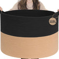 INDRESSME 115L Extra Large Cotton Rope Blanket Basket by INDRESSME