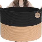 INDRESSME 115L Extra Large Cotton Rope Blanket Basket by INDRESSME