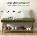 HUIMO Entryway Shoe Bench with Cushion, End of Bed Bench, Upholstered Bench - Image 8