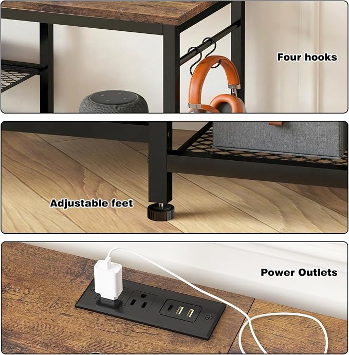 YGEOMER TV Stand for Up to 65 Inch TVs, Entertainment Center - Image 3