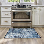 Rugflix 2x4 Entrance Rugs, Washable Navy Blue Dark Entry Small Rug | Machine - Image 2