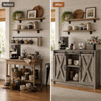 4 EVER WINNER 42" Farmhouse Coffee Bar, Buffet Cabinet - Image 8