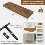 fuqing Floating Shelves for Wall, Wall Mounted Wood Floating Shelf - Image 3
