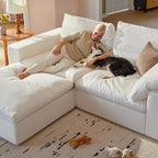 Cloud Couch Sectional 113.8'' Oversized Modular Deep Seat Sofa Bed Comfy White - Image 6