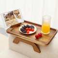 SINWANT Couch Arm Table, Acacia Wood Sofa Arm Rest Tables Couch Armrest Table by SINWANT