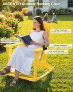 Outdoor Oversized Adirondack Rocking Chairs, All Weather HDPE Patio Rocking - Image 3