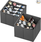 SpaceAid Shoe Organizer for Closet, 2 Pack Foldable Shoe Storage Containers by SpaceAid