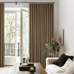 Dutch Cocoa Pinch Pleated Full Blackout Curtains Linen Blend 80 Inches Long | by Twodrapes