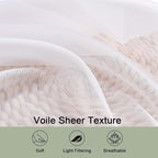 Sheer White Curtains 84 Inch Length 2 Panels Set - Image 3