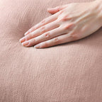 MIULEE Boho Linen Fringe Decorative Throw Pillow Covers Pink 18x18 | Set of 2 - Image 2
