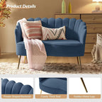 HULALA HOME Modern Velvet Loveseat Sofa - Image 4