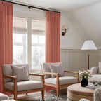 Pinch Pleated Terracotta Linen Curtains 84 Inches Long 2 Panels Firebrick | - Image 7
