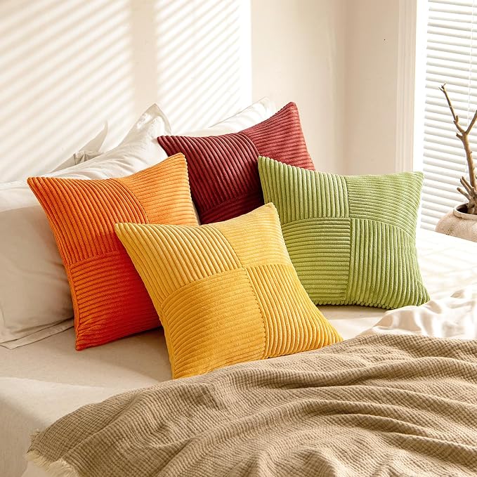 MIULEE Fall Burnt Orange Decorative Throw Pillow Covers 20x20 Inch Set of 4 - Image 4