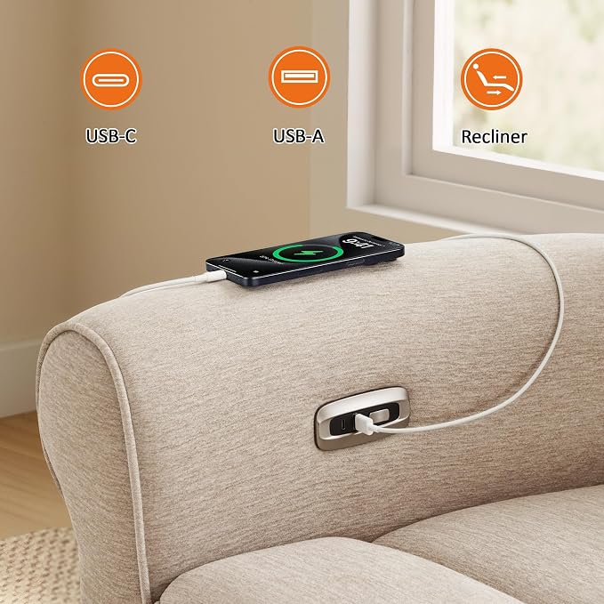 MCombo 87.8" Wall Hugger Power Reclining Sofa, 3-Seat Triple Recliner Couch - Image 10