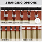 MIULEE Fall 100% Blackout Linen Curtains 42 x 72 Inch Burnt Orange 2 Panels | - Image 5
