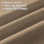 H.VERSAILTEX Linen Blend Curtains 100% Blackout Curtains - Image 5