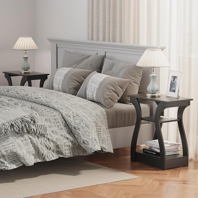 FROMJBEST Black End Table Set of 2 - Image 5