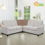 Easy-Going Stretch Soft Sectional Corner Sofa Couch Slipcover Camel | 1-Piece - Image 3