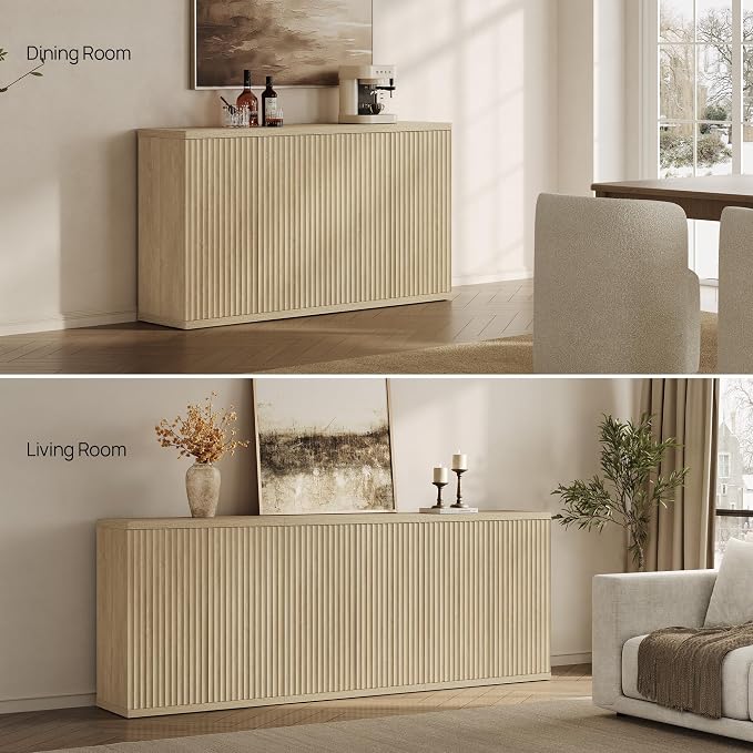 SICOTAS Buffet Cabinet with Storage Accent Sideboard Modern Credenza with Doors - Image 6