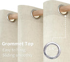 YoungsTex Beige Linen Curtains 45 Inch Length - Image 7