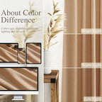 Camel Linen Curtains for Living Room 94 Inches Long Back Tab and Rod Pocket - Image 3