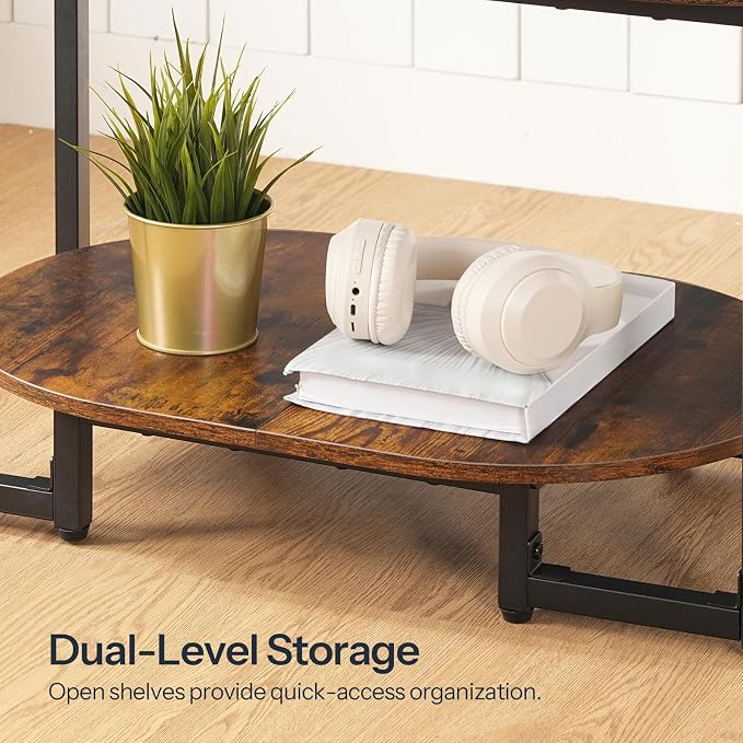 HOOBRO Coffee Table for Living Room, Oval Small Coffee Table - Image 6