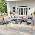 Stoog 11-Piece Patio Conversation Set, 9-Seats U-Shaped Modular Patio Sofa Set by Stoog
