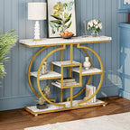 GiftGo Narrow Console Table for Entryway Industrial 4-Tier Sofa Table Behind by GiftGoDirect