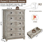 Joaxswe Farmhouse 5 Drawer Dresser - Image 2
