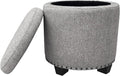HomePop Home Decor | Upholstered Round Storage Ottoman by HomePop