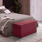 COSYLAND Ottoman Bench with Storage 30x15x15 inches White Ottoman - Image 2