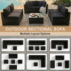 KIGOTY 7-Piece Patio Furniture Set, All-Weather PE Rattan Outdoor Sectional Sofa - Image 4