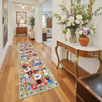 Green Floral Hallway Runner Rug 2'6"x14 - Image 6