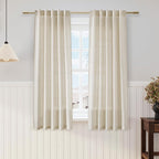 Beige Linen Curtains 63 inches Long by Nanspring