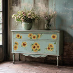 Vintage Floral Rub on Transfer for Furniture Large Flower UV DTF Transfer by Flortlias