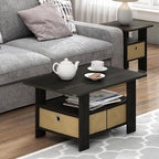 Furinno Coffee Table with Bins, Espresso/Brown - Image 2
