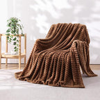 Brown Throw Blanket for Couch Sofa 60”x80” Striped Design - Image 2