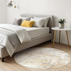 LOONGRUG Round Rug 8x8 Washable Large Neutral Modern Abstract Circle Rugs | - Image 6