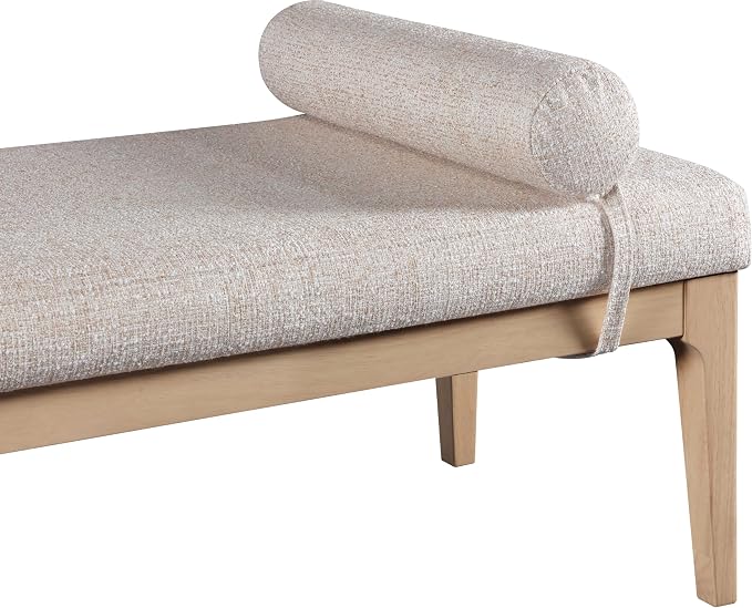 Meridian Furniture 22072Beige Priscilla Collection Art Deco Bench - Image 7