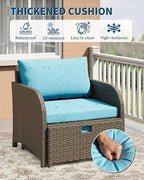 Garvee Patio Furniture Set, 5-Piece PE Rattan Wicker Outdoor Seating Set - Image 2