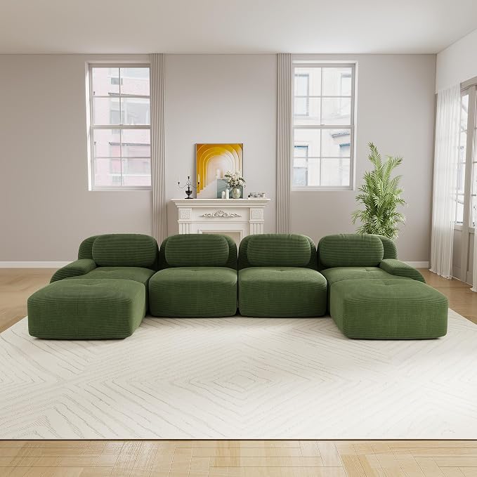 Boneless Sectional Couch, No Assembly Required, 152.7” U Shaped Modular Cloud - Image 2