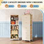WLIVE Fabric Dresser, 5-Drawer Tall Dressers - Image 4