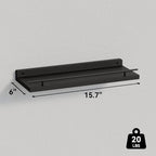 WOPITUES Floating Shelves with Black Metal Guardrail, Shelves - Image 3